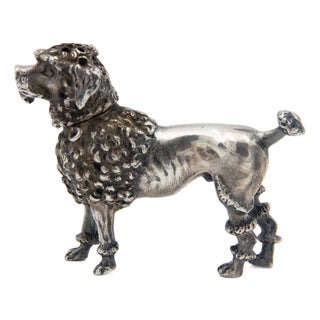 Silver Miniature Dog Salt Shaker For Sale