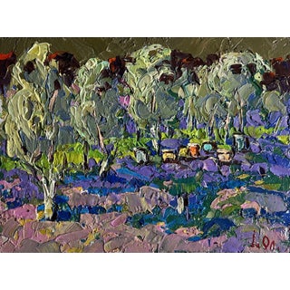 Oil Painting in the Shade of the Garden Oksana Ivanyuk For Sale