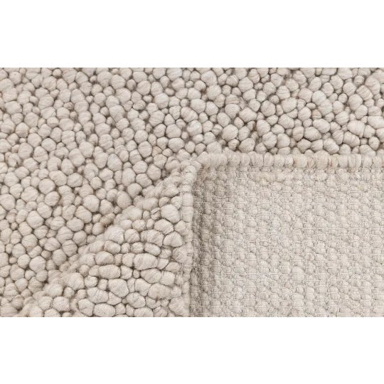Chunky Wool Felted Nordic Flatweave Rug in Ivory and Cream, 2.5x8 Ft. For Sale