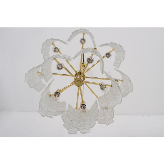 1970s Tiered Pendant Light in Brass and Curved Glass, 1970s For Sale - Image 5 of 7