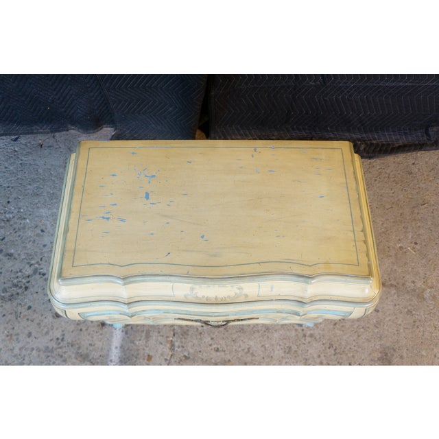 Cream Karges French Provincial Hand Painted Venetian Bombe Commode Nightstand Chest For Sale - Image 8 of 18