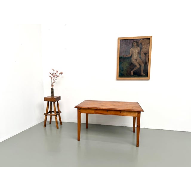 Farmhouse Table in Pine, France, 1950s For Sale - Image 3 of 18