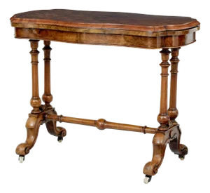 19th Century Victorian Inlaid Walnut Card Table, 1870s