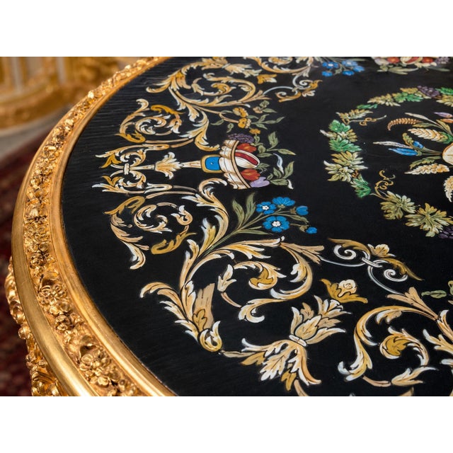 1980s Italian Artisan Baroque Gold Beech Floral Center Table For Sale - Image 16 of 18