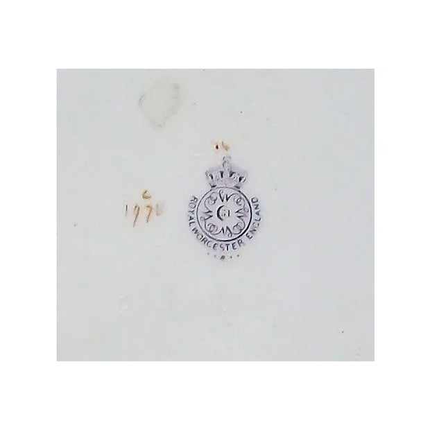 Farmhouse Antique Royal Worcester Sterling Rimmed Plate For Sale - Image 3 of 3