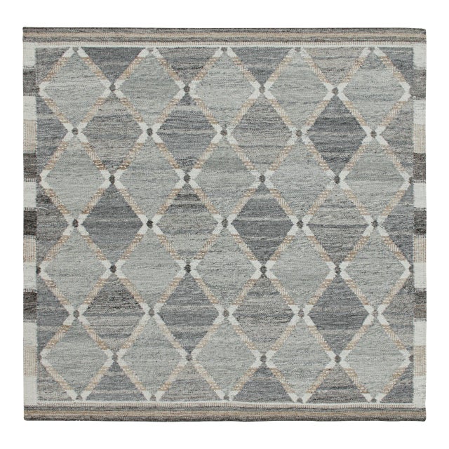 Rug & Kilim’s Custom Scandinavian Outdoor Rug With Geometric Pattern - 5'x8' For Sale