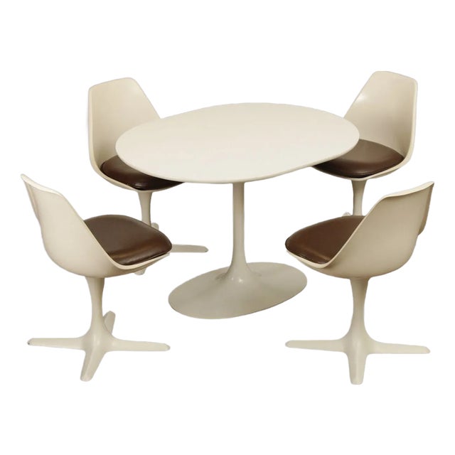 Burke Mid Century Modern Five-Piece Dining Set For Sale