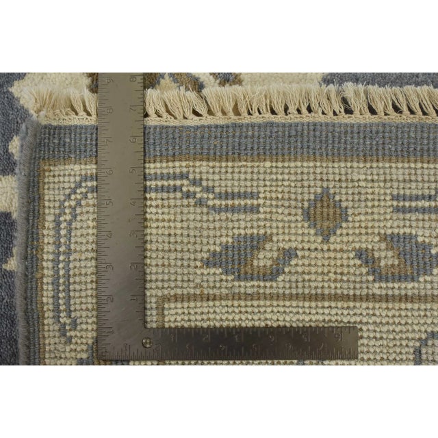 Oushak Rug 9′ X 12’2” Blue Wool Traditional Hand-Knotted Oriental Carpet For Sale - Image 12 of 12