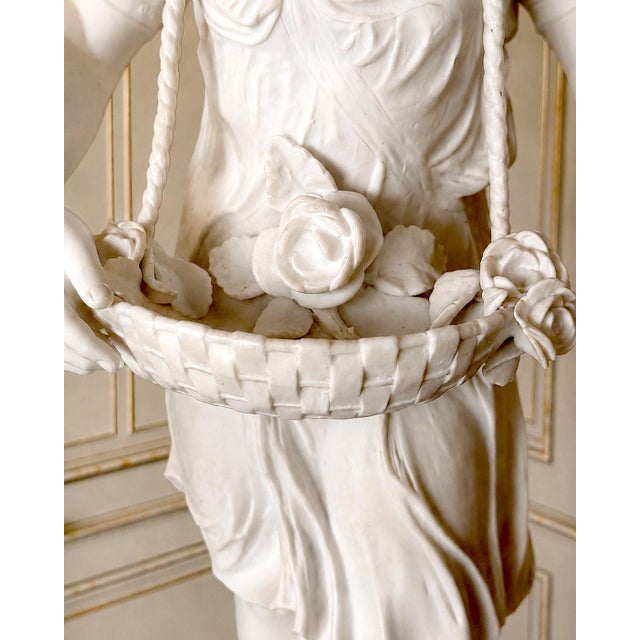 Ceramic 19c Royal Worcester Victorian Off White Parian Flower Girl For Sale - Image 7 of 13