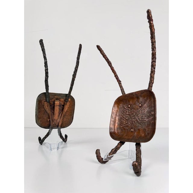 Copper Mid-Century Modern Primitive Sculptural Wall Coat Hooks from Bragalini, 1950s, Set of 2 For Sale - Image 8 of 18