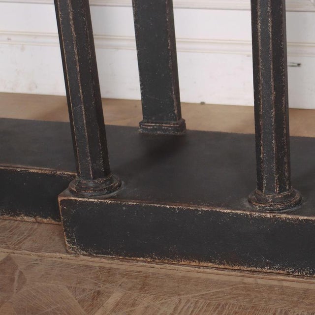 Black English Painted Beech Console Table, 1920s For Sale - Image 8 of 12
