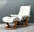 This iconic Stressless lounge chair and matching ottoman by Ekornes represent the pinnacle of Norwegian ergonomic design...