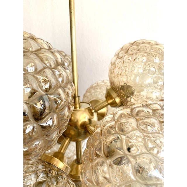 Metal Vintage 10-Light Atomic Chandelier in Glass, 1960s For Sale - Image 7 of 9
