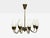 1950s 1950s Fog & Mørup, Tulip Chandelier, Opal Glass, Brass, Denmark, 1950s For Sale - Image 5 of 13