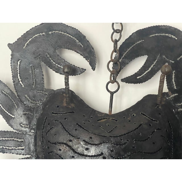 Vintage Coastal Rustic Metal Crab Sculpture For Sale - Image 4 of 4