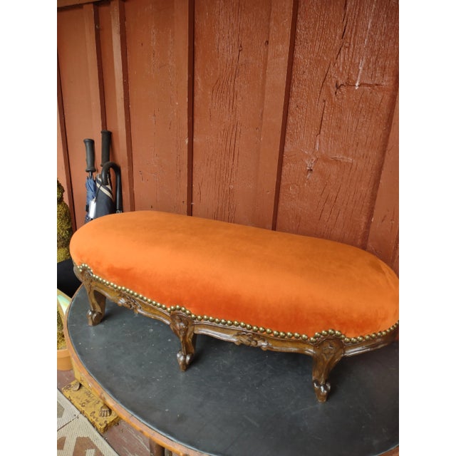 19th Century Carved Louis XV Style French Walnut Footstool or Kneeler For Sale In Philadelphia - Image 6 of 7