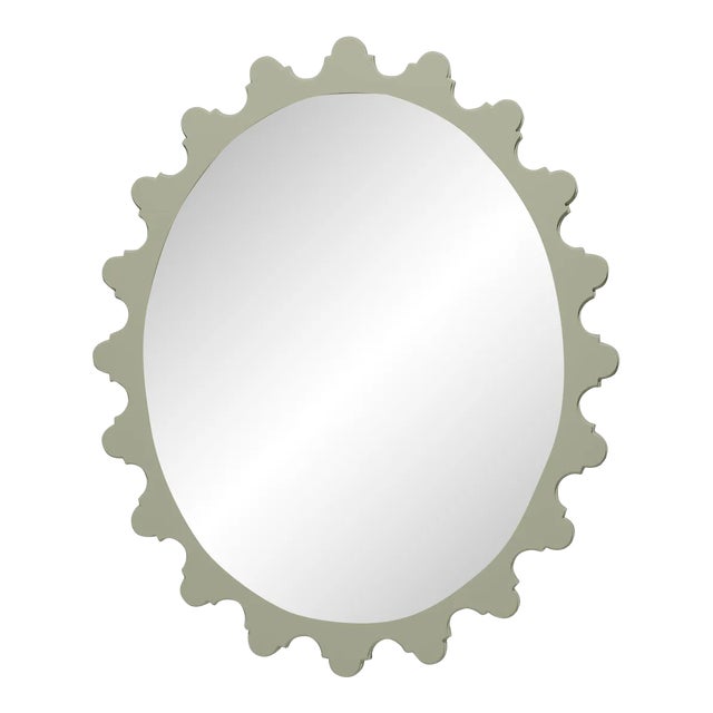 Fleur Home Garden District Magazine Oval Mirror in Mizzle, 26x31 For Sale