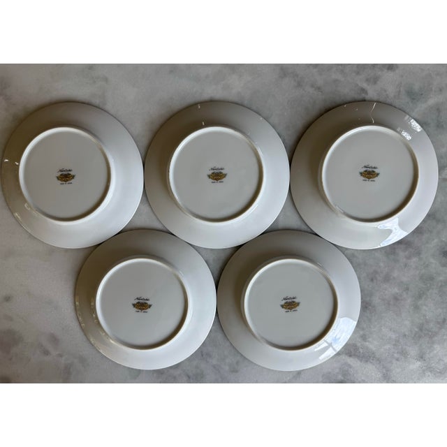 Ceramic Set of 5 Vintage Porcelain Noritake Small Plates For Sale - Image 7 of 8