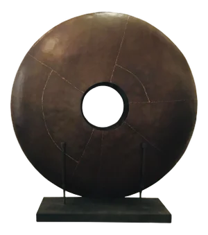 Studio a Home Industrial Modern Bonze Finished Large Oculus Vase on Stand