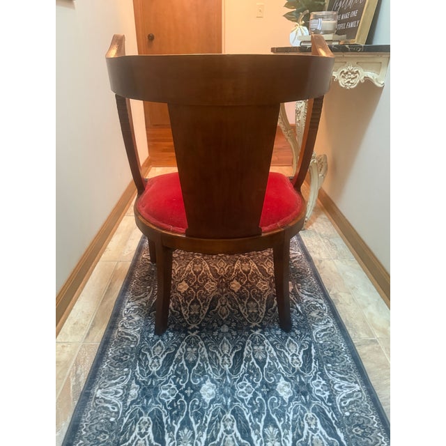 Antique 19th Century Inlaid French Empire Biedermeier Gondola Style Side Chair For Sale - Image 4 of 7