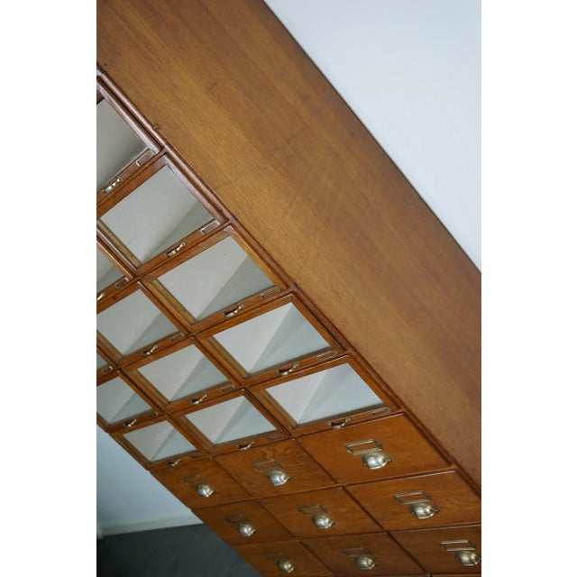 Large Vintage Dutch Oak Haberdashery Shop Cabinet, 1930s For Sale - Image 12 of 18