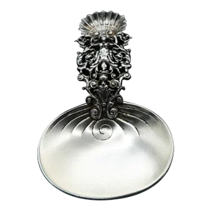 Antique Gorham Sterling Silver Nude Female Art Nouveau Wine Tasting Tester Nut Serving Spoon 1890