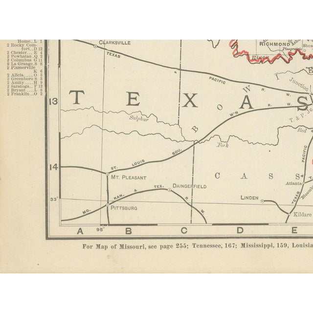 Black Antique Map of Arkansas with Hot Springs from Rand McNally, 1899 For Sale - Image 8 of 12