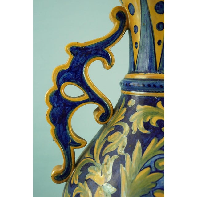 Vintage Neo-Renaissance Majolica Ceramic Vase by Luca Della Robbia, 1920s For Sale - Image 15 of 18