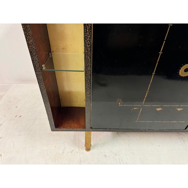 1950s Brazilian Black Lacquered Cabinet by Dinucci, 1950s For Sale - Image 5 of 17