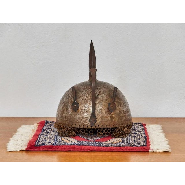 19th Century Battle Helmet with Engraving and Ring Suspension For Sale - Image 6 of 8