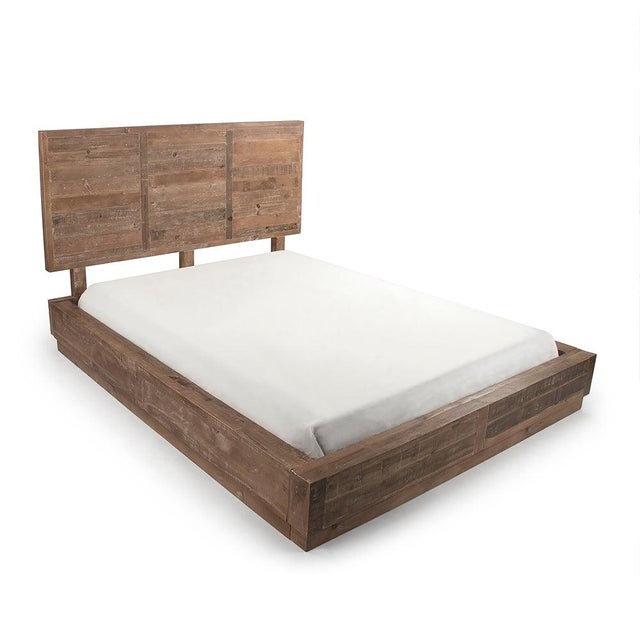 The Cheval Queen Bed from Zentique is a French country queen bed in reclaimed pine with a tall arched headboard and...