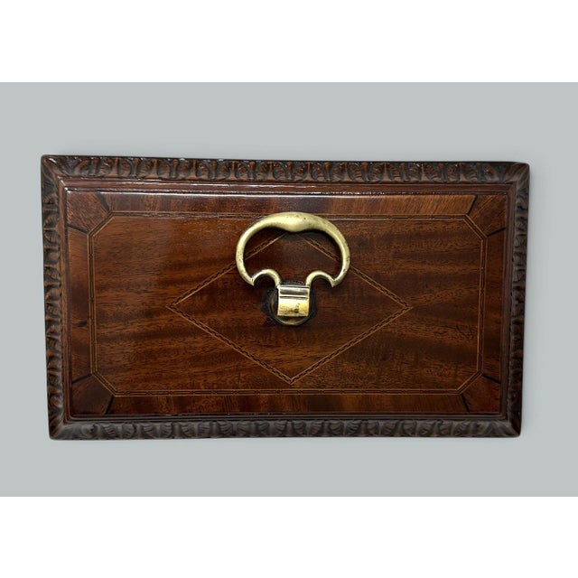 Antique English Wooden Georgian Chippendale Triple Tea Caddy 18c Irish Provenance For Sale - Image 6 of 11