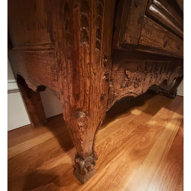 Monumental 18th Century French Provincial Carved Walnut Armoire For Sale - Image 4 of 8