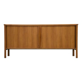 1960s Danish Modern Teak 66” Takbour Door Credenza For Sale