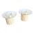 Postmodern Circular Tessellated Stone Glass Top Side Tables - A Pair For Sale