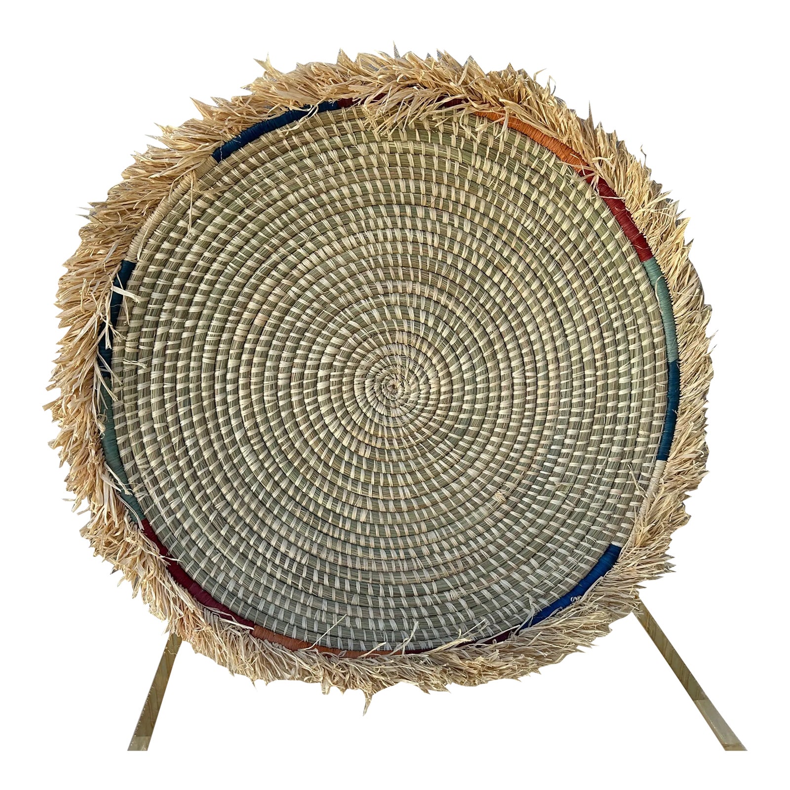 View of Boho Woven Dried Seagrass Wall Accent | Chairish
