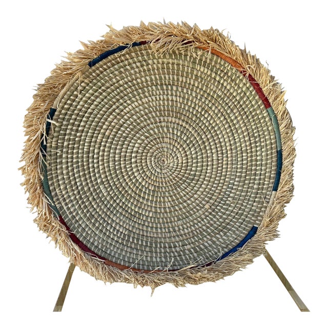 Boho Woven Dried Seagrass Wall Accent For Sale