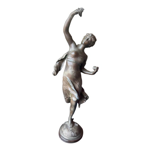 19th Century Mathurin Moreau “Danse Espagnole” Sculpture on Griotte Marble Base. For Sale