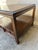 Mid-Century Modern 1960s Hekman Walnut End Table With Parquet Patterned Top and Two Lower Drawers and Brass Hardware For Sale - Image 3 of 7