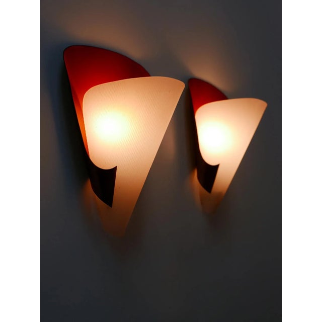 Mid-Century Modern German Brass & Acrylic Glass Sconces, 1960s, Set of 2 For Sale - Image 9 of 18