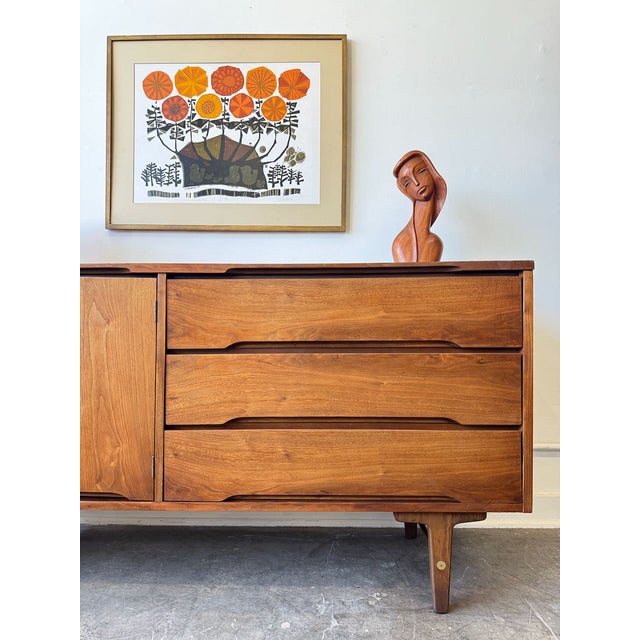 Wood 1960s Walnut Credenza by Stanley Furniture For Sale - Image 7 of 14