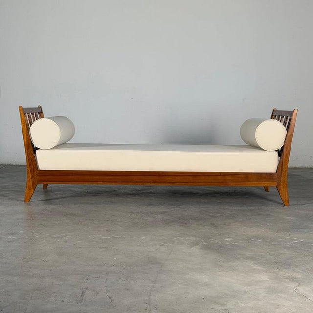 Cherrywood Daybed with Bolsters by Gio Ponti for Italbed, 1950s For Sale - Image 13 of 16