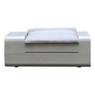 White Wooden Bench with Storage Compartment by Carlo De Carli for Fiarm, Italy, 1970s For Sale