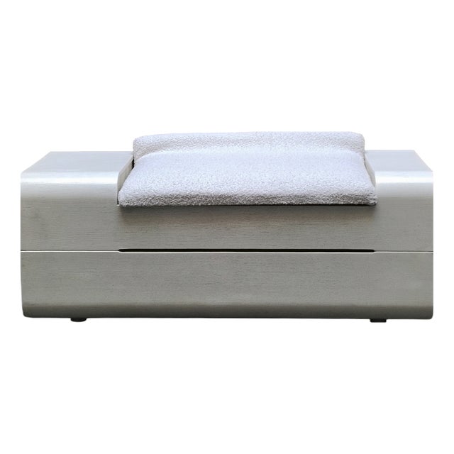 White Wooden Bench with Storage Compartment by Carlo De Carli for Fiarm, Italy, 1970s For Sale