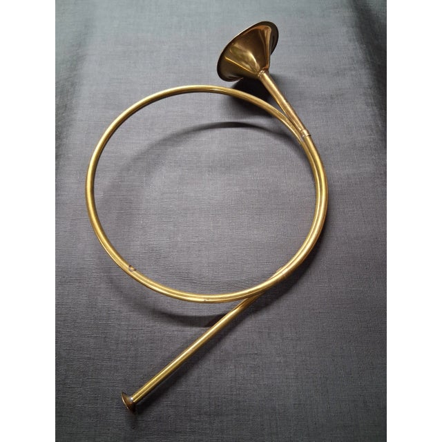 1970s Vintage Decorative Brass Horn For Sale - Image 5 of 8