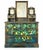 A striking antique Victorian-style dresser with triple mirrors, transformed into a one-of-a-kind work of functional art by...