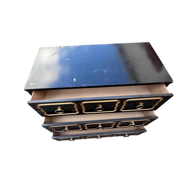 Black Mid 20th Century Dorothy Draper Style Dresser Chest For Sale - Image 8 of 12