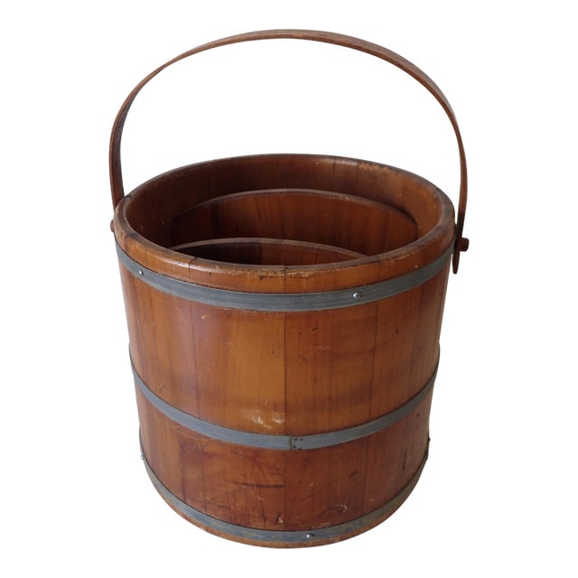 Country Style Firkin Magazine Holder For Sale