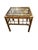 Vintage glass top bamboo side table Measures 24” square x 21” h. Normal for age and use, sun fading in the center portion...