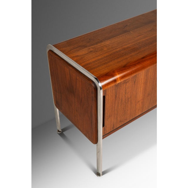 Mid-Century Modern Record Cabinet in Teak W/ Chrome Legs After Ste Marie & Laurent, Canada, C. 1970's For Sale - Image 9 of 18